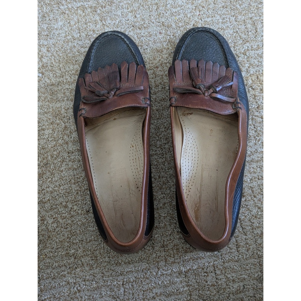 Cole Haan Country Mens 13D Penny Loafer two Tone Brown Black Leather 1230 Brazil